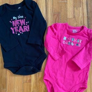 Baby B’gosh onesie Christmas and New Year 6-9 mo